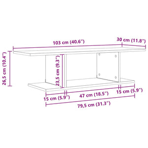 Σετ επίπλου τηλεόρασης 103 x 30 x 26,5 εκ Καφέ