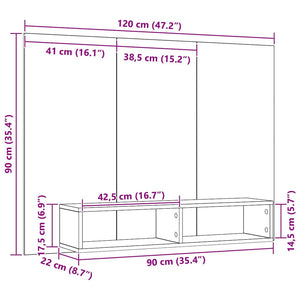 Σετ επίπλου τηλεόρασης Artisan Oak 120 x 23,5 x 90 εκ. - Pakobazaar