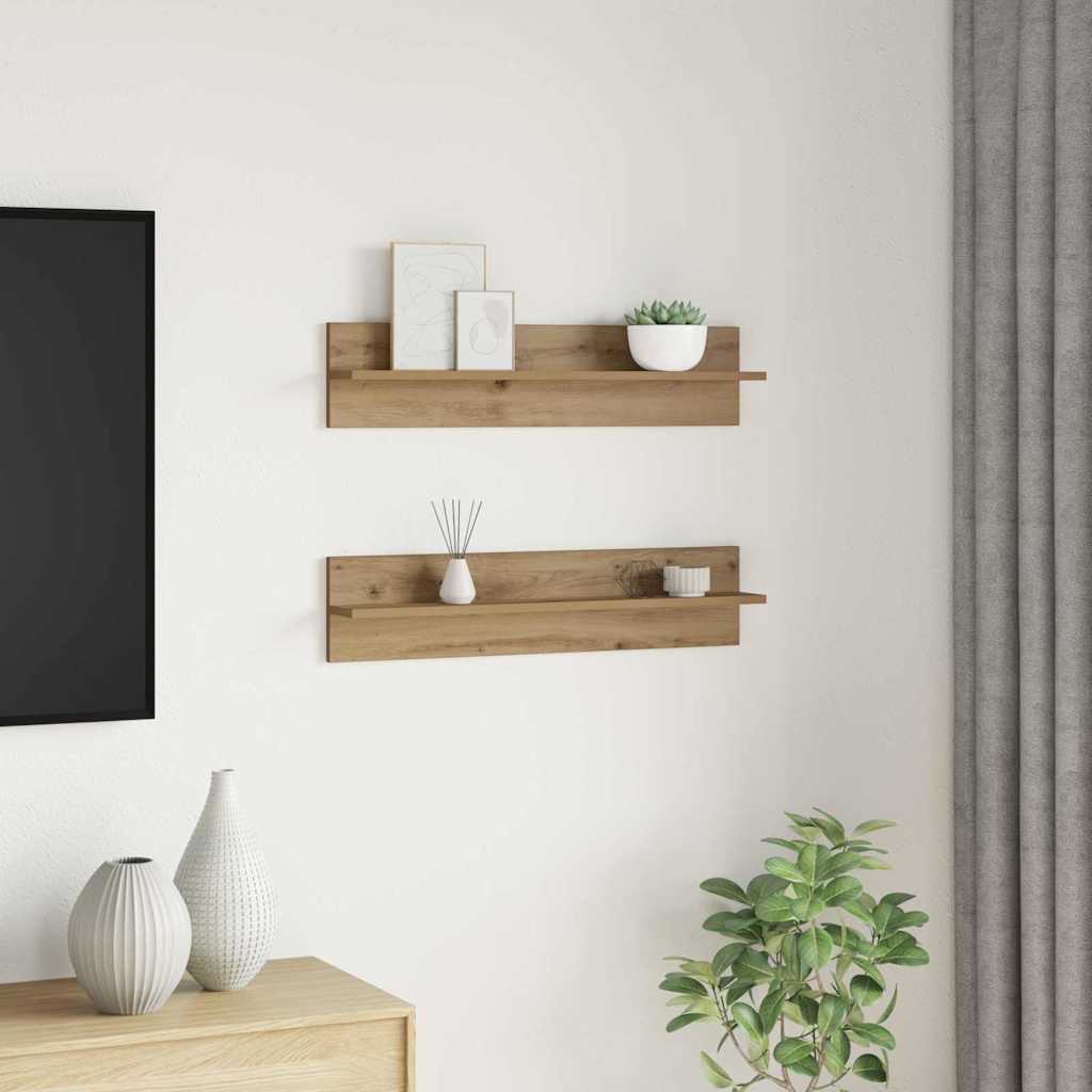 Ράφι Τοίχου με ράφι 2 pcs Artisan Oak 80 x 11,5 x 18 εκ - Pakobazaar