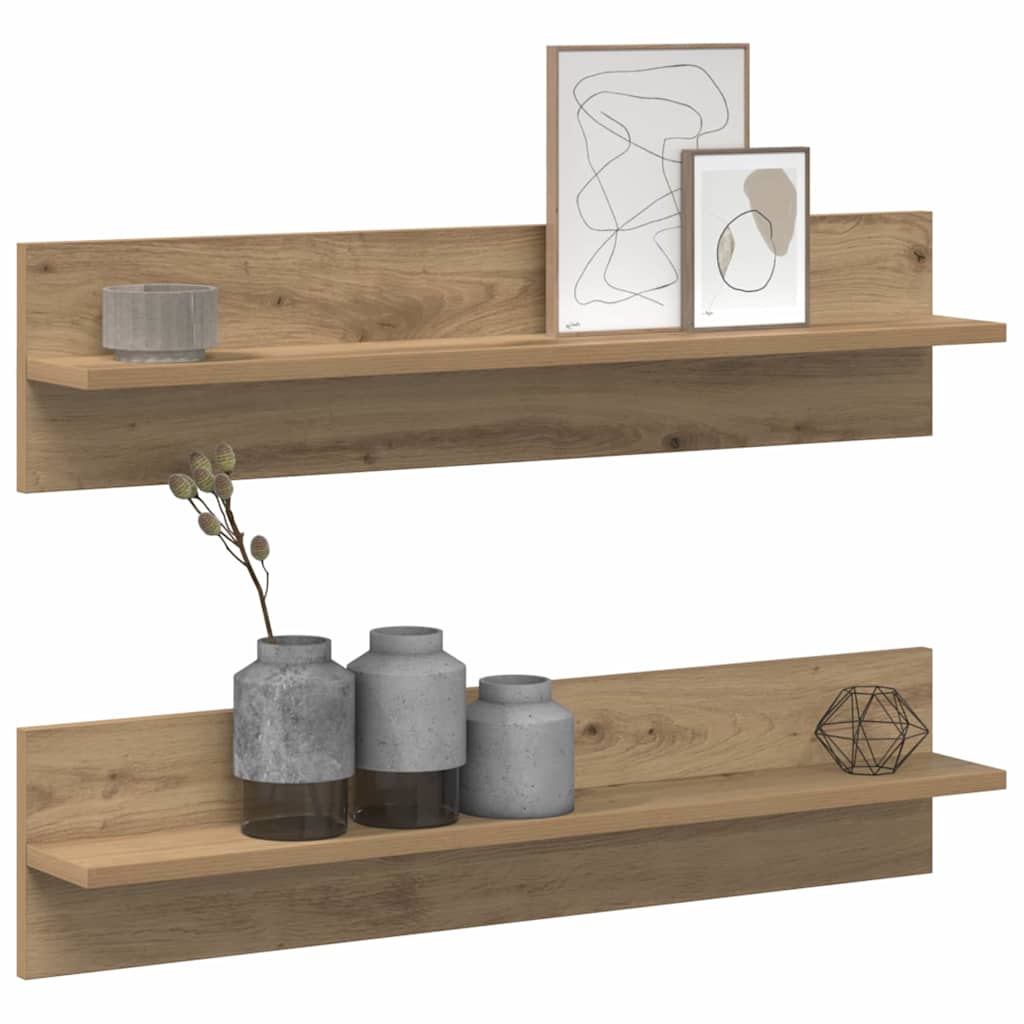 Ράφι Τοίχου με ράφι 2 pcs Artisan Oak 80 x 11,5 x 18 εκ - Pakobazaar
