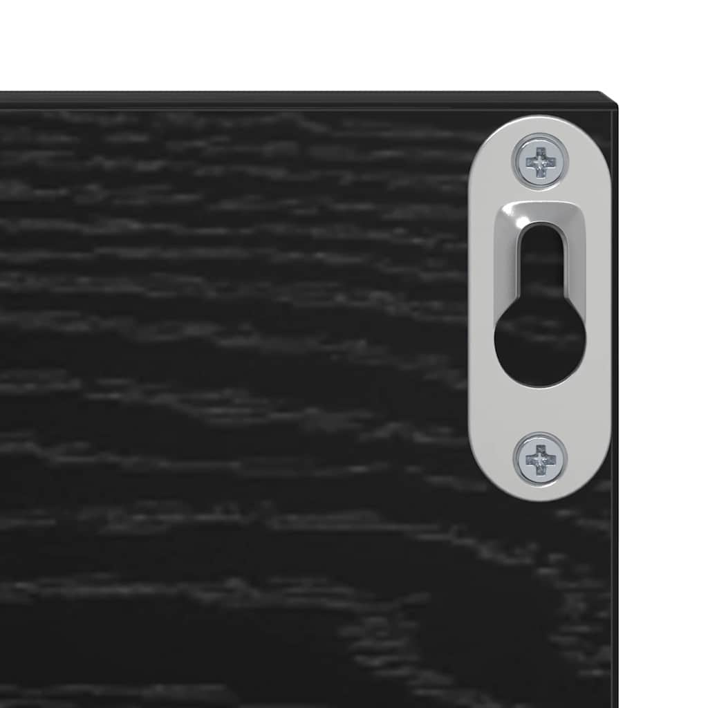 Ράφι Τοίχου με ράφι 2 pcs Μαύρη Οξυά 80 x 11,5 x 18 εκ - Pakobazaar