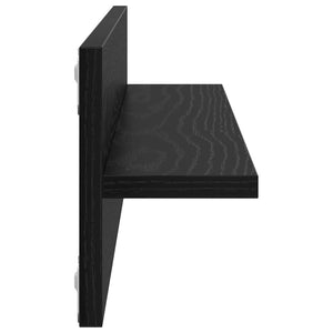 Ράφι Τοίχου με ράφι 2 pcs Μαύρη Οξυά 80 x 11,5 x 18 εκ - Pakobazaar