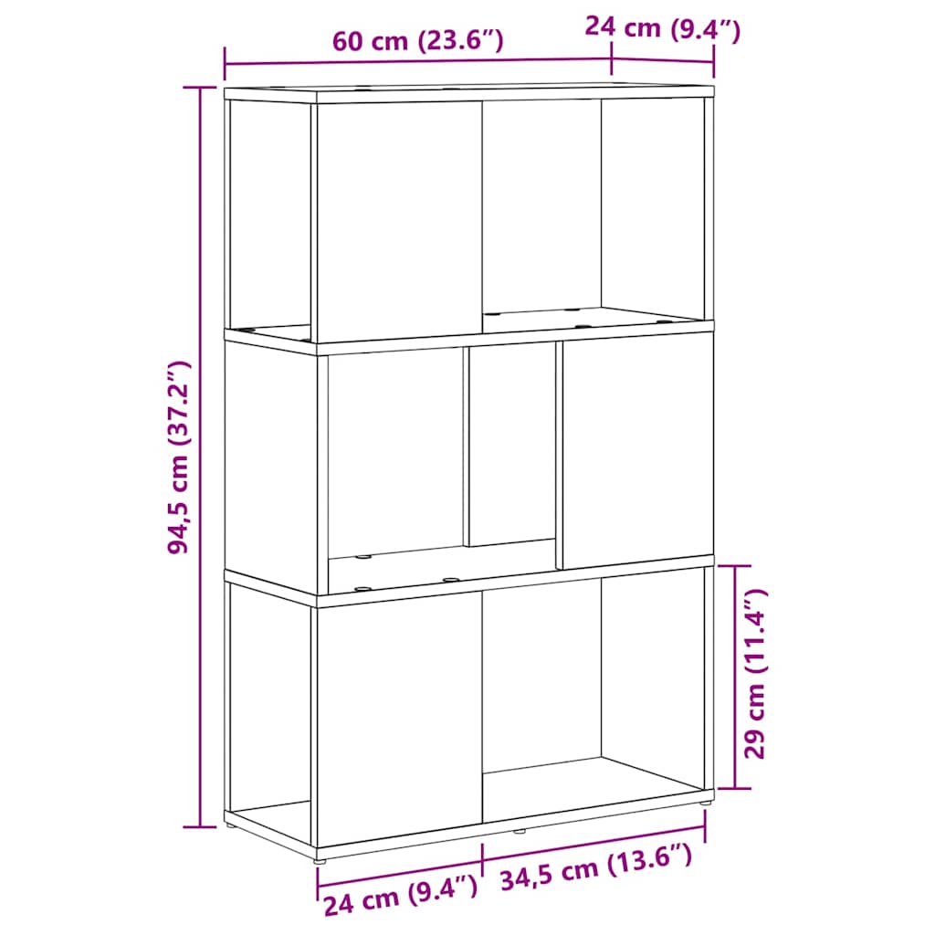 Σετ επίπλου τηλεόρασης Επιτοίχιο Καφέ 60 x 24 x 94,5 εκ - Pakobazaar
