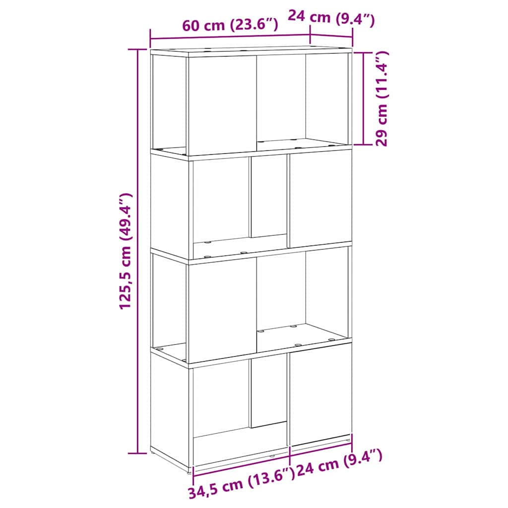 Σετ επίπλου τηλεόρασης Επιτοίχιο Καφέ 60 x 24 x 125,5 εκ
