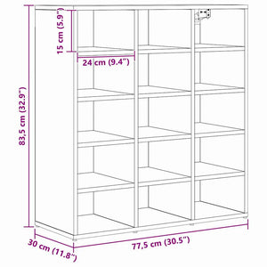 Ντουλάπα Παπουτσιών 77,5 x 30 x 83,5 εκ. Επεξεργασμένο Ξύλο