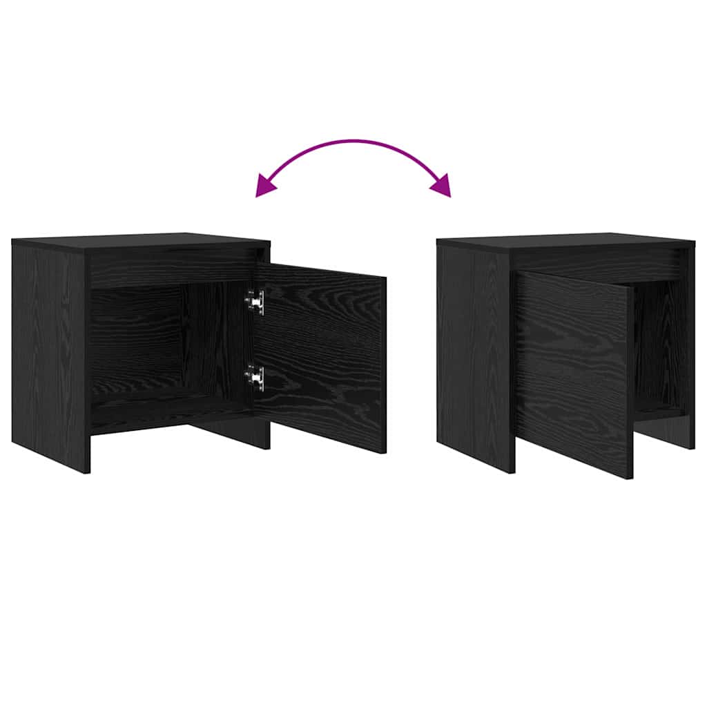 Κομοδίνο Μαύρη Οξυά 45 x 34 x 44,5 εκ Επεξεργασμένο ξύλο