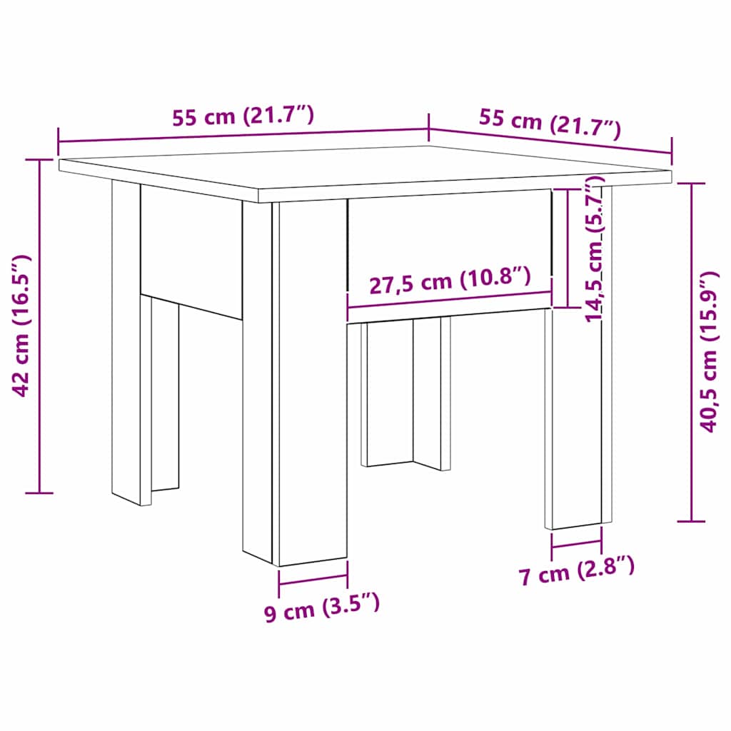 Τραπεζάκι σαλονιού Παλιό ξύλο 55 x 55 x 42 cm - Pakobazaar