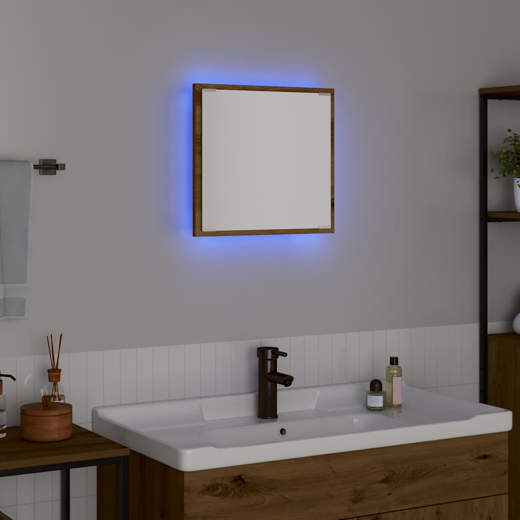 Καθρέφτης μπάνιου LED Επιτοίχιο Artisan Oak 40 x 37 x 8.5 εκ. - Pakobazaar
