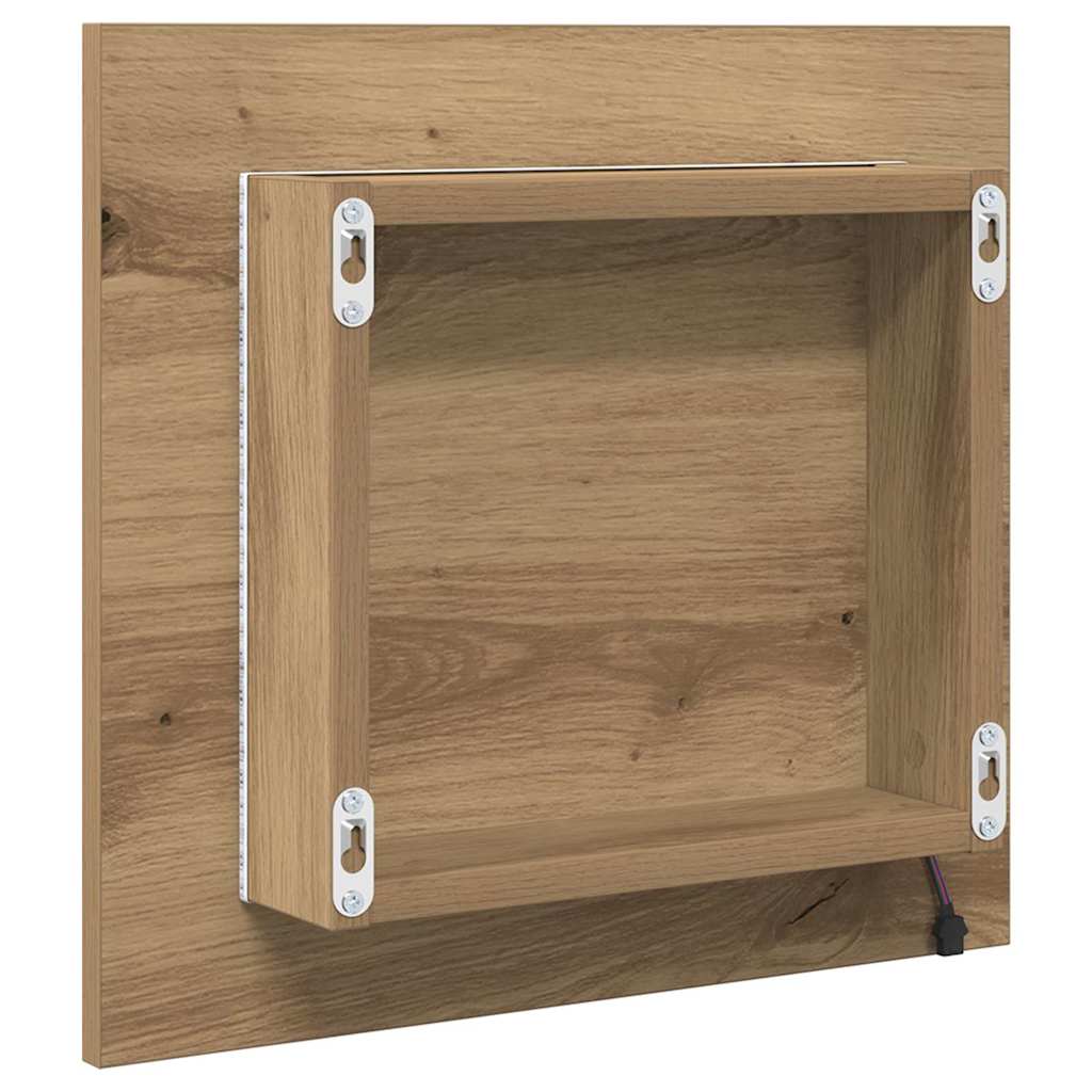 Καθρέφτης μπάνιου LED Επιτοίχιο Artisan Oak 40 x 37 x 8.5 εκ. - Pakobazaar