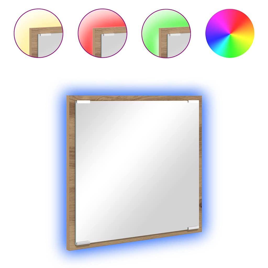 Καθρέφτης μπάνιου LED Επιτοίχιο Artisan Oak 40 x 37 x 8.5 εκ. - Pakobazaar