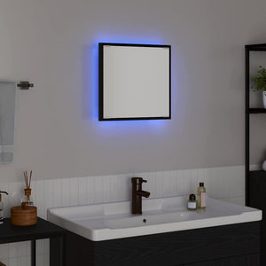 Καθρέφτης μπάνιου LED Επιτοίχιο Μαύρη Οξυά 40 x 37 x 8.5 εκ. - Pakobazaar