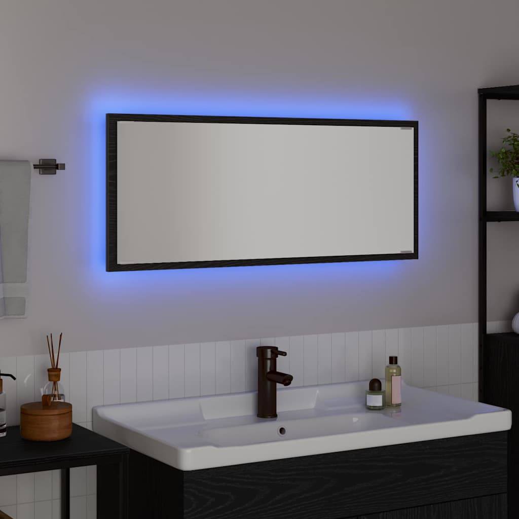 Καθρέφτης Μαύρη Οξυά 90 x 8,5 x 37 εκ Επεξεργασμένο ξύλο - Pakobazaar