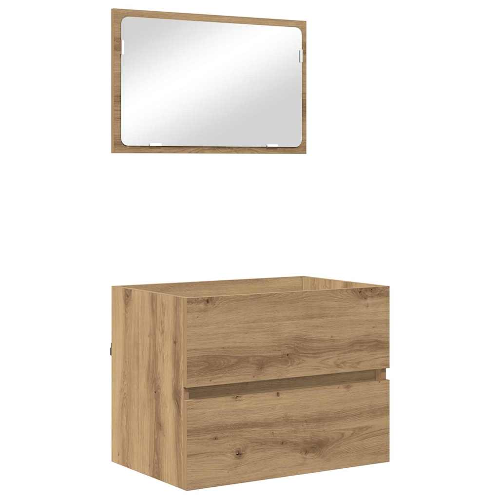 Σετ Επίπλων Μπάνιου με συρτάρι Επιτοίχιο 2 pcs Artisan Oak - Pakobazaar