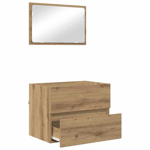 Σετ Επίπλων Μπάνιου με συρτάρι Επιτοίχιο 2 pcs Artisan Oak - Pakobazaar