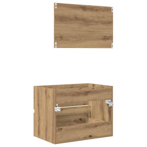 Σετ Επίπλων Μπάνιου με συρτάρι Επιτοίχιο 2 pcs Artisan Oak - Pakobazaar