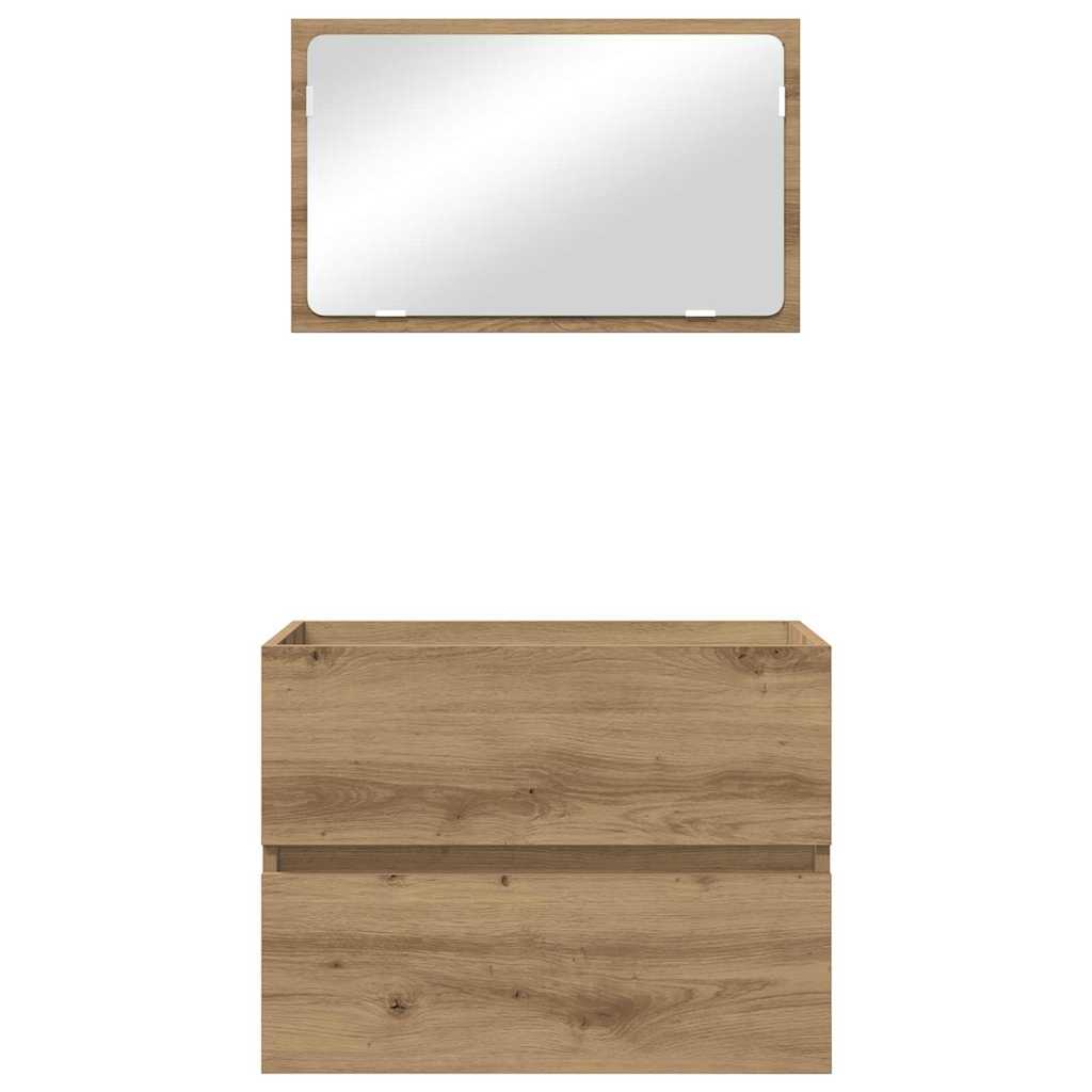 Σετ Επίπλων Μπάνιου με συρτάρι Επιτοίχιο 2 pcs Artisan Oak - Pakobazaar