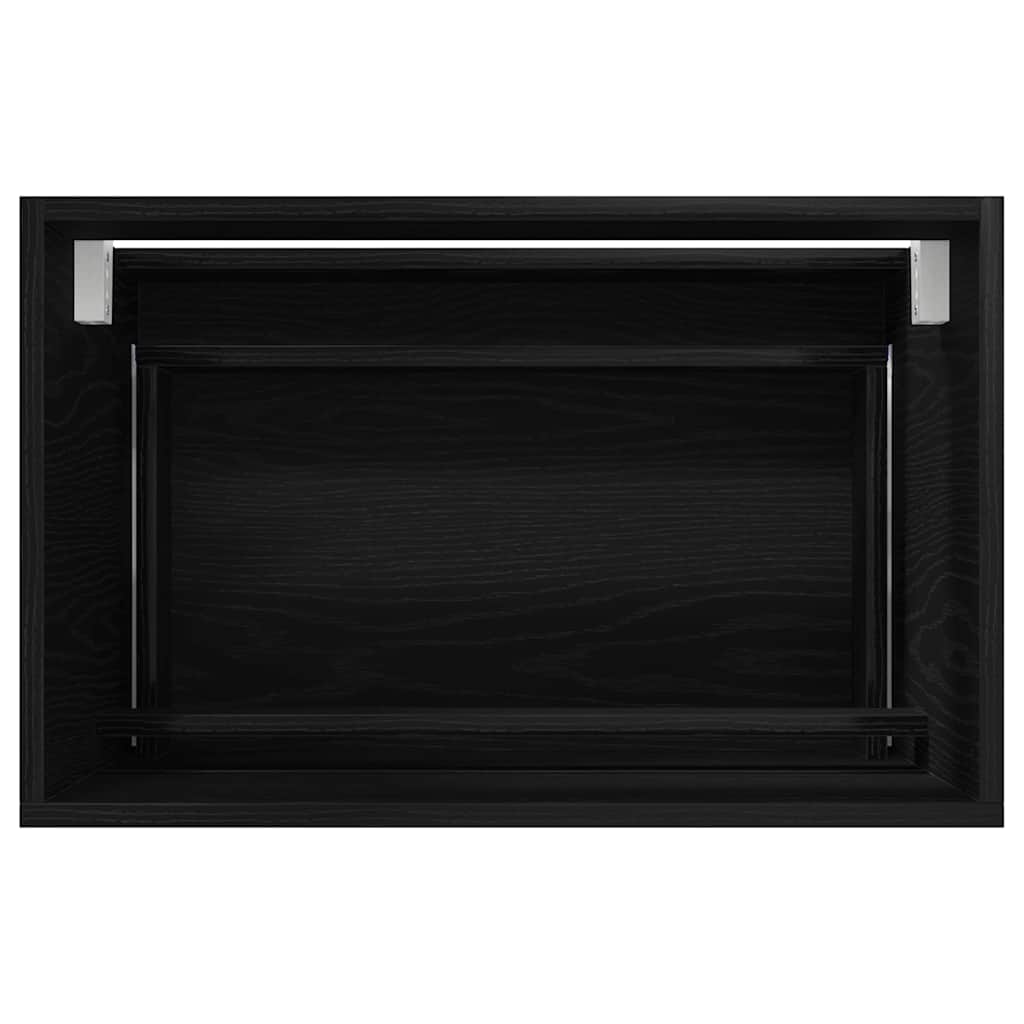 Σετ Επίπλων Μπάνιου με συρτάρι Επιτοίχιο 2 pcs Μαύρη Οξυά - Pakobazaar