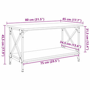 Τραπεζάκι σαλονιού Μαύρη δρυς 80 x 45 x 45.5 εκ. - Pakobazaar