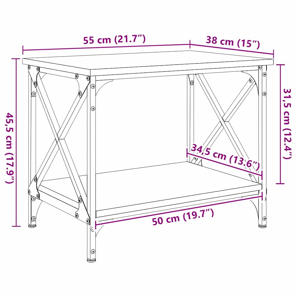 Τραπεζάκι Πλευράς Artisan Oak 55 x 38 x 45 εκ - Pakobazaar
