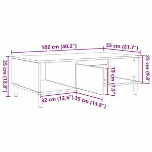 Τραπεζάκι σαλονιού Καπνιστό Δρύς 102 x 55 x 35 εκ
