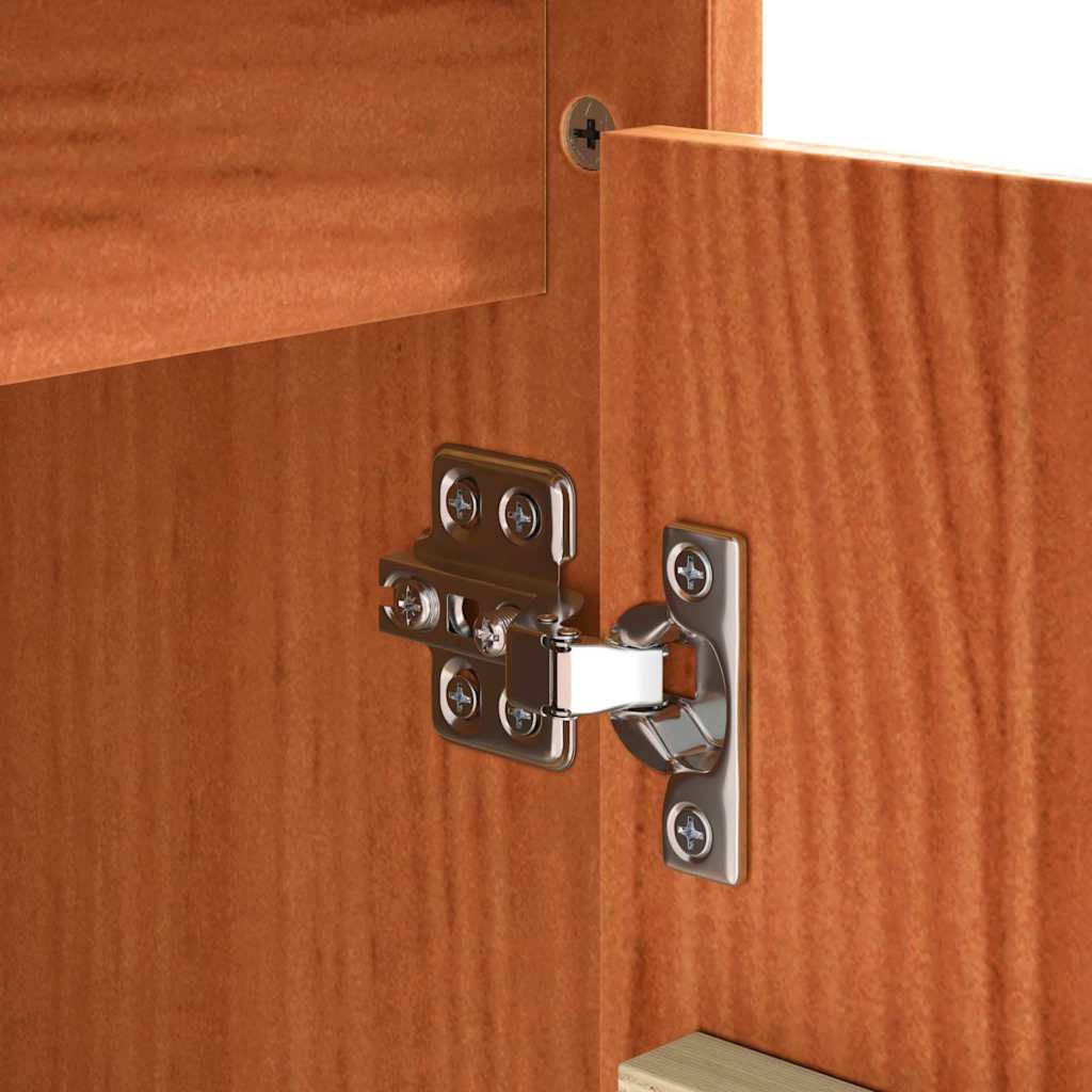 Πλαϊνό γραφείο Καφέ δρυς 111 x 34 x 60 εκ Στερεά ξυλεία πεύκου - Pakobazaar