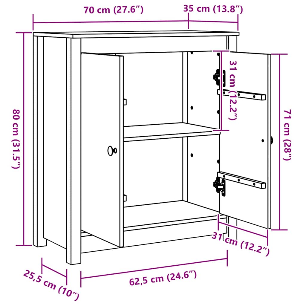 Πλαϊνό γραφείο Κερωτό καφέ 70 x 35 x 80 εκ. - Pakobazaar