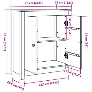Πλαϊνό γραφείο Κερωτό καφέ 70 x 35 x 80 εκ. - Pakobazaar