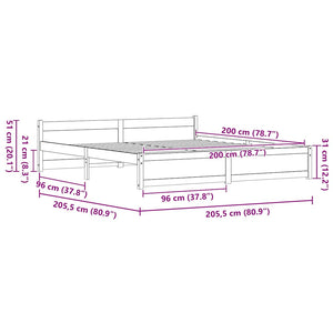 Σκελετός Κρεβατιού Κερωτό καφέ 205,5 x 205,5 x 51 εκ.