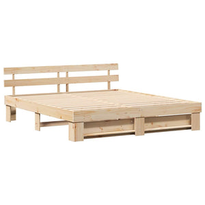 Σκελετός Κρεβατιού Καφέ 180 x 200 cm Στερεά ξυλεία πεύκου