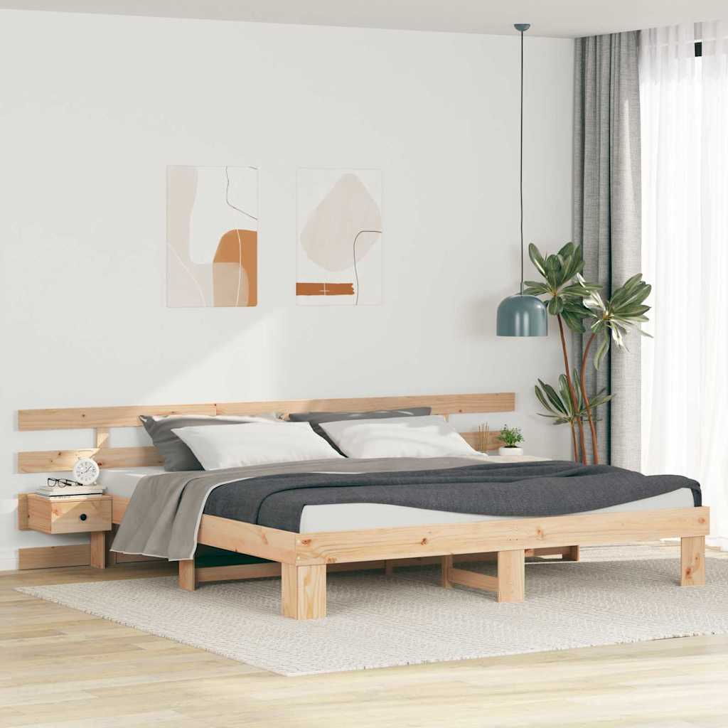 Σκελετός Κρεβατιού Καφέ 180 x 200 cm Στερεά ξυλεία πεύκου - Pakobazaar