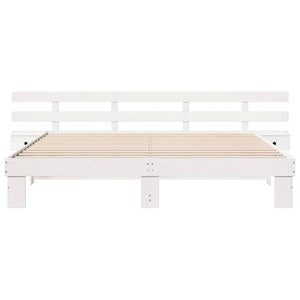 Σκελετός Κρεβατιού Λευκό 180 x 200 cm Στερεά ξυλεία πεύκου - Pakobazaar
