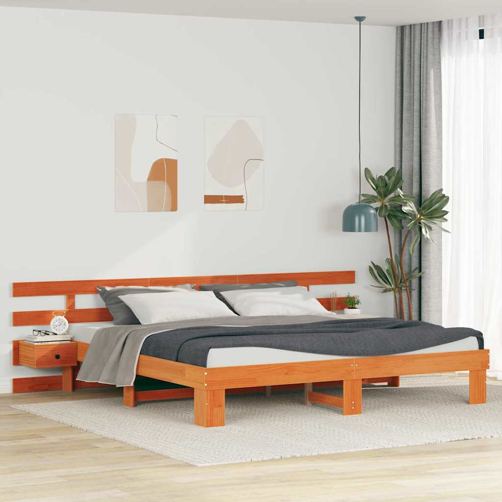 Σκελετός Κρεβατιού Καφέ 180 x 200 cm Στερεά ξυλεία πεύκου - Pakobazaar
