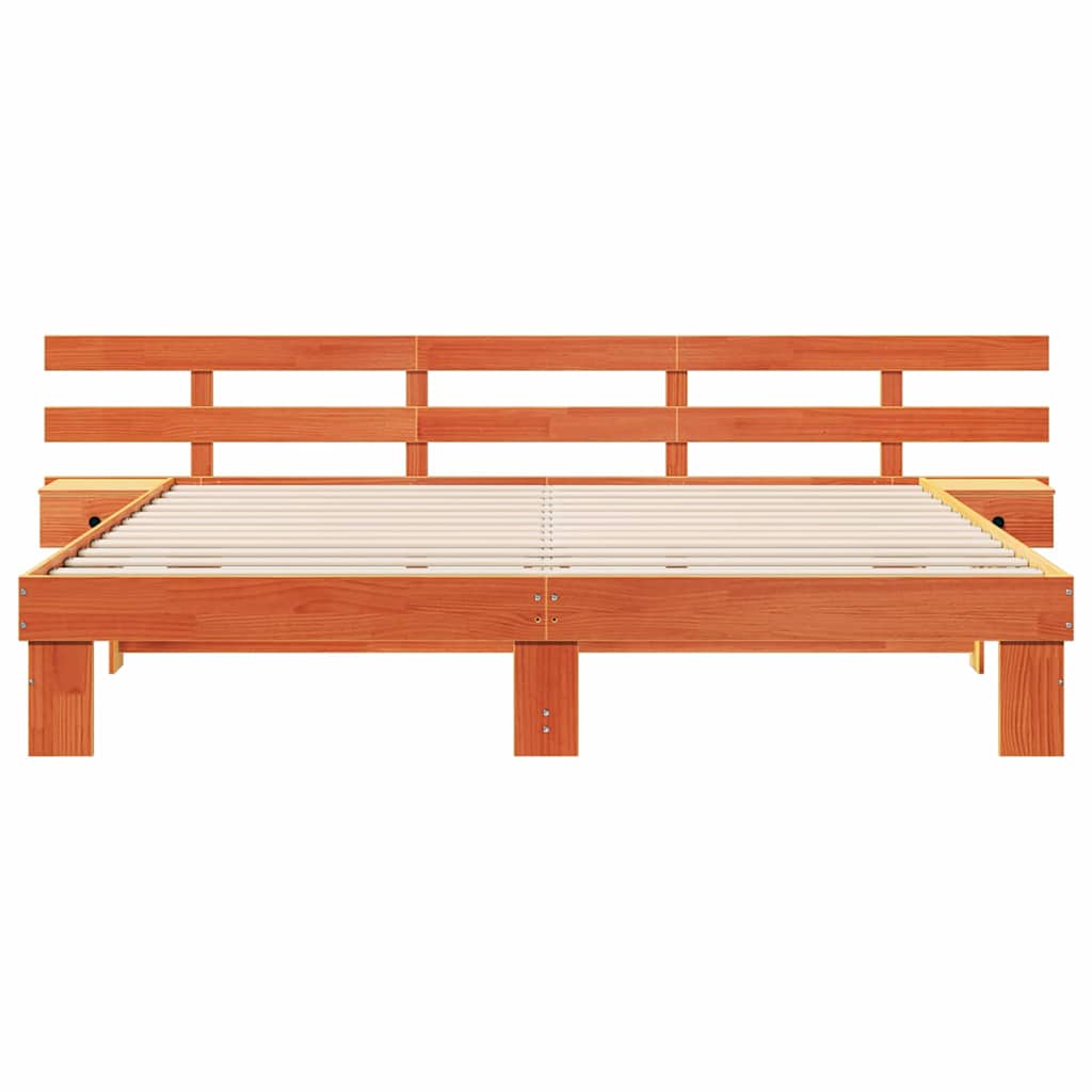 Σκελετός Κρεβατιού Καφέ 180 x 200 cm Στερεά ξυλεία πεύκου - Pakobazaar