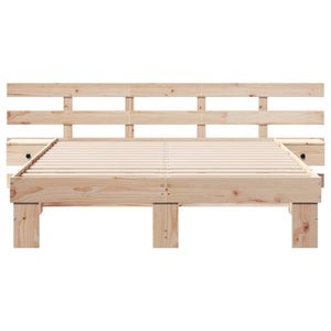 Σκελετός Κρεβατιού Καφέ 160 x 200 cm Στερεά ξυλεία πεύκου - Pakobazaar