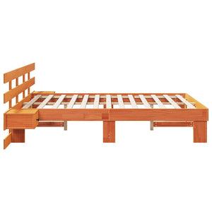 Σκελετός Κρεβατιού Καφέ 160 x 200 cm Στερεά ξυλεία πεύκου - Pakobazaar