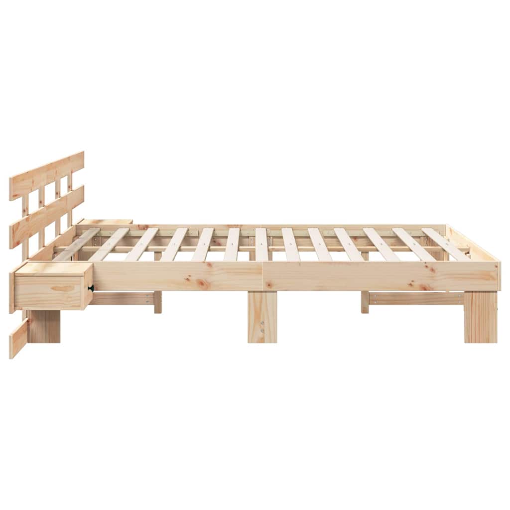 Σκελετός Κρεβατιού Καφέ 150 x 200 cm Στερεά ξυλεία πεύκου