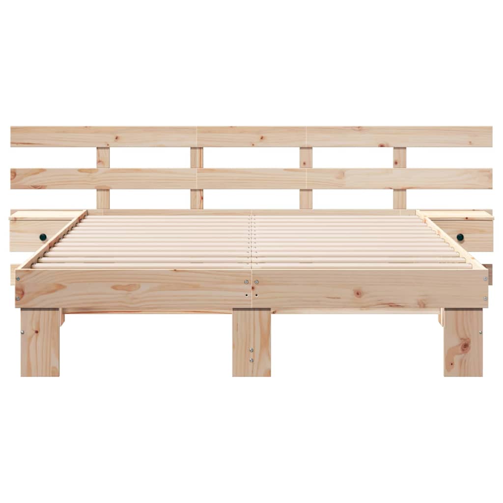 Σκελετός Κρεβατιού Καφέ 140 x 200 cm Στερεά ξυλεία πεύκου - Pakobazaar