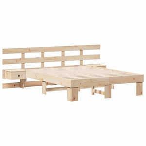 Σκελετός Κρεβατιού Καφέ 140 x 190 cm Στερεά ξυλεία πεύκου - Pakobazaar