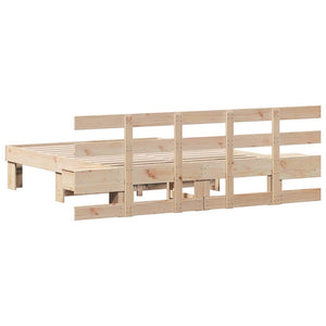 Σκελετός Κρεβατιού Καφέ 140 x 190 cm Στερεά ξυλεία πεύκου - Pakobazaar