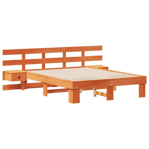 Σκελετός Κρεβατιού Καφέ 140 x 190 cm Στερεά ξυλεία πεύκου - Pakobazaar