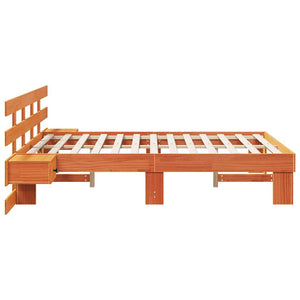 Σκελετός Κρεβατιού Καφέ 140 x 190 cm Στερεά ξυλεία πεύκου - Pakobazaar