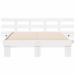 Σκελετός Κρεβατιού Λευκό 120 x 190 cm Στερεά ξυλεία πεύκου - Pakobazaar