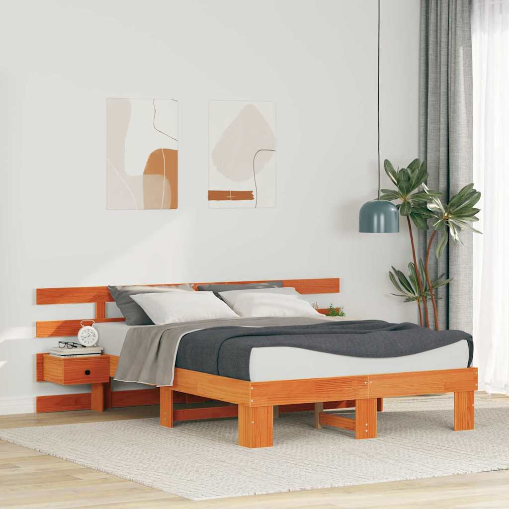 Σκελετός Κρεβατιού Καφέ 120 x 190 cm Στερεά ξυλεία πεύκου - Pakobazaar