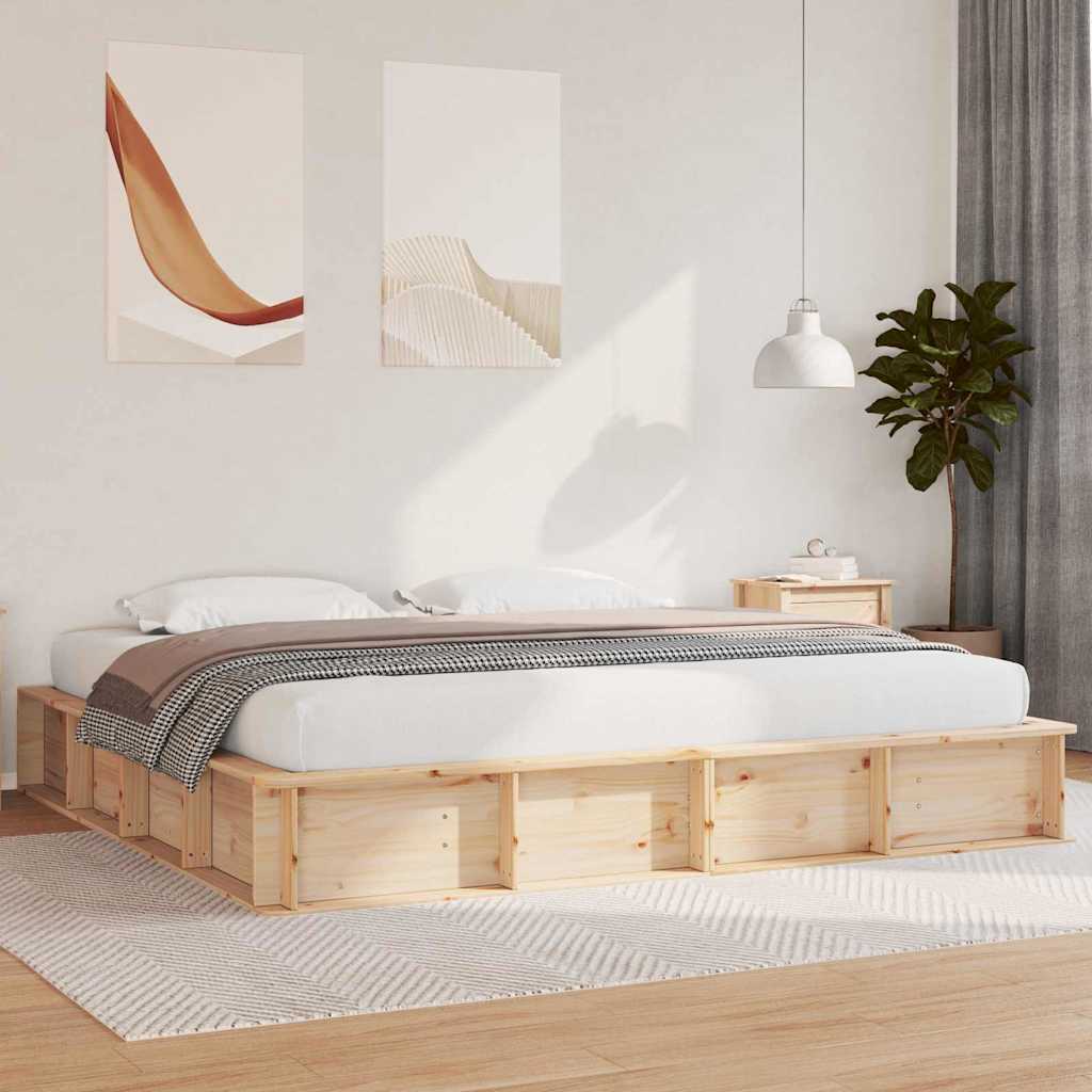 Σκελετός Κρεβατιού Καφέ 180 x 200 cm Στερεά ξυλεία πεύκου - Pakobazaar