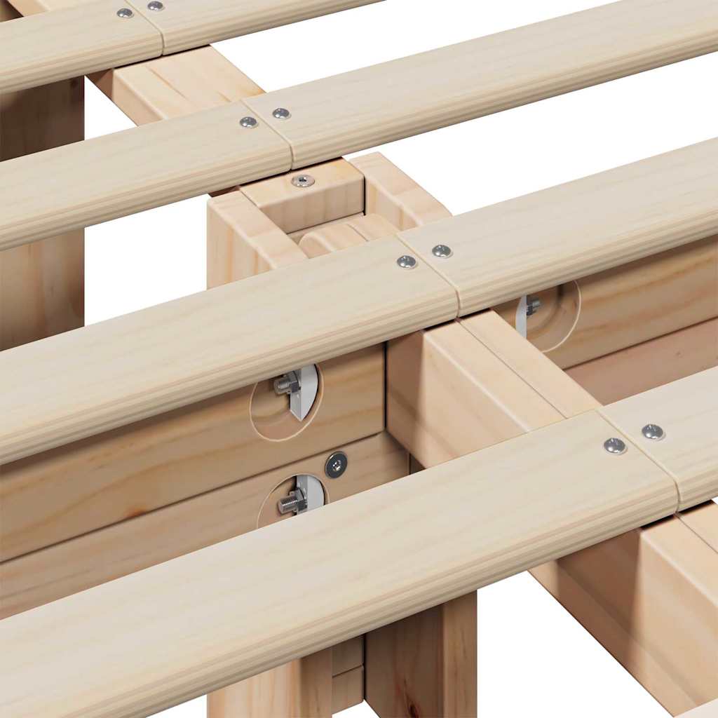 Σκελετός Κρεβατιού Λευκό 180 x 200 cm Στερεά ξυλεία πεύκου