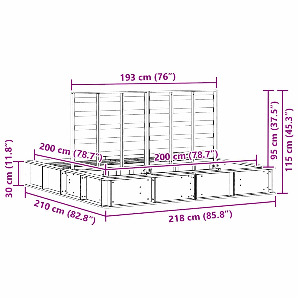 Σκελετός Κρεβατιού Κερωτό καφέ 180 x 200 cm
