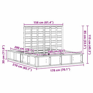 Σκελετός Κρεβατιού Καφέ 160 x 200 cm Στερεά ξυλεία πεύκου