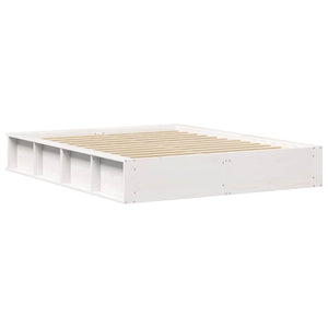 Σκελετός Κρεβατιού Λευκό 160 x 200 cm Στερεά ξυλεία πεύκου
