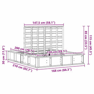 Σκελετός Κρεβατιού Καφέ 150 x 200 cm Στερεά ξυλεία πεύκου