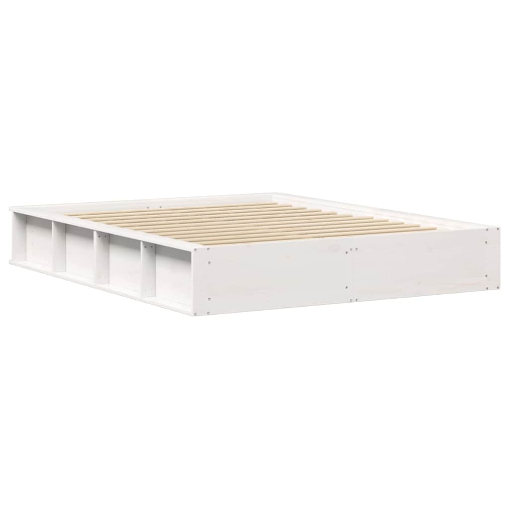 Σκελετός Κρεβατιού Λευκό 150 x 200 cm Στερεά ξυλεία πεύκου